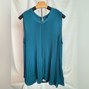 Torrid Georgette Pleated Sleeveless Top - Teal - 3X